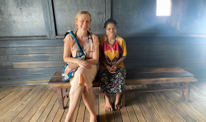 Dr Esti with the blind girl from Pawaia.